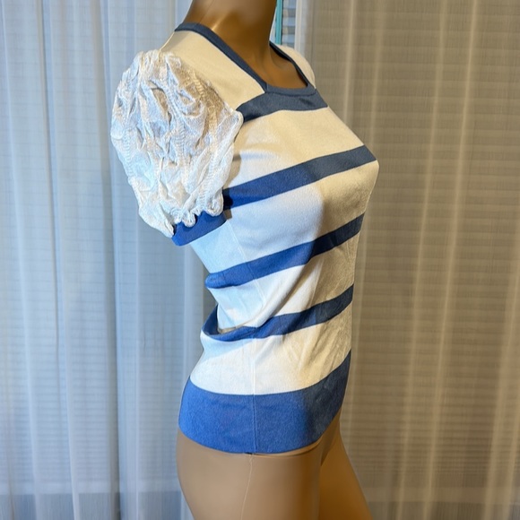 Ralph Lauren striped top with lace sleeves - Picture 7 of 10